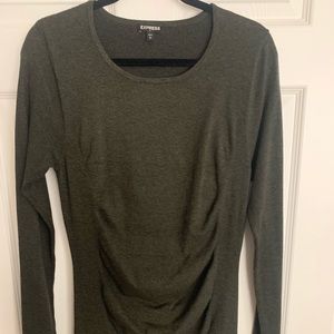 Green long sleeve woman’s dress.